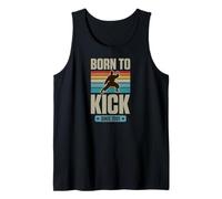 Nacido para patear Desde 2001 Karate Theme Cumpleaños Niño Año de Nacimiento Camiseta sin Mangas