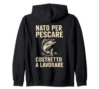 Nacido para Pescar a Costretto y Trabajar en un diseño Divertido Sudadera con Capucha