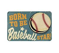 Nacido para Ser Estrella del Béisbol Felpudos Resistente Alfombra Baño Secado Rápido Alfombra Exterior para Cocina Bañera Pasillo 40X60Cm
