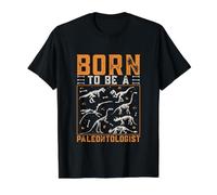 Nacido para ser paleontólogo, Divertido fósil de Huesos de Dinosaurio Camiseta gráfica económica, Hombre, Negro, S
