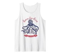 Nacido para sumergirse profundamente en el Casco de buceador de Pulpo Marino Camiseta sin Mangas