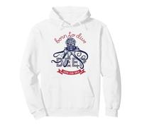 Nacido para sumergirse profundamente en el Casco de buceador de Pulpo Marino Sudadera con Capucha