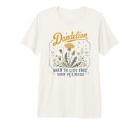 Nacido para Vivir Libre Montando en un Diente de león Brisa Camiseta Premium