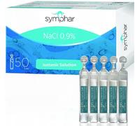 NaCl 09% Cloruro de sodio para inhalación Solución salina isotónica estéril 0.9 para humificación de las vías respiratorias, ojos y nariz, 50 viales de dosis unitarias de 5 ml, h