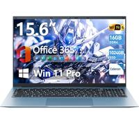 Naclud Ordenador portátil de 15.6 pulgadas, Windows 11 con 16 GB de RAM 1024 GB SSD, Celeron N5100, Office 365, IPS FHD, WiFi 6, batería de 53.2 Wh, visualización de 180°, HDMI, ventilador de