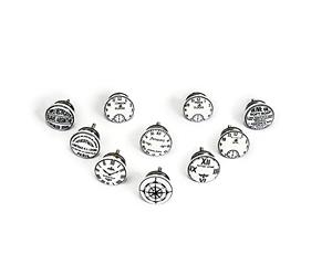 Nacnic 10 Pomos de Cerámica Diseño Relojes Blanco y Negro | Tiradores y Manetas para Cocina Cajones Armarios Muebles de Baño | Perillas de Cerámica Originales | Diámetro y Longitud Perno 40 mm