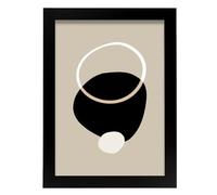 Nacnic Anillo de oh blanco y negro Lamina. En Abstracto surtido Poster. Cuadros decorativos estéticos para su sala de estar, dormitorio, hogar Tamaños A4 con marcos negros