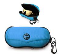 Nacnic BLUPOND Estuche de Gafas de Sol semirduro EVA Shell con Gancho de Metal para Colgar cinturón Clip de Almacenamiento de Gafas de Sol - Azul - Medium