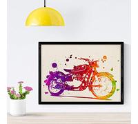 Nacnic BMW Moto poster Con il disegno ad acquerello. Mescolare con i fogli di stile acquerello per la decorazione d'interni. formato A4