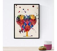 Nacnic Con Cuore albero Poster design acquerello. Mescolare con i fogli di stile acquerello per la decorazione d'interni. formato A4