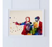 Nacnic Fiction del manifesto design dell'acquerello. Miscela di fogli di stile dell'acquerello per la decorazione d'interni. Dimensione A4 con telaio