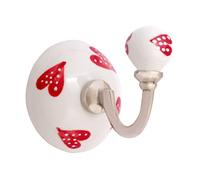 Nacnic Juego de 2 colgadores de cerámica redondos de 63 mm | Perchas blancas con corazones | Ideales para complementar todo tipo de estancias. Elegantes colgadores multiusos.