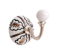 Nacnic Juego de 2 colgadores de cerámica redondos de 63 mm | Perchas en blanco con detalles dorados | Ideales para complementar todo tipo de estancias. Elegantes colgadores multiusos.