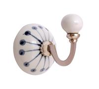 Nacnic Juego de 2 colgadores de cerámica redondos de 63 mm | Perchas en blanco y gris | Ideales para complementar todo tipo de estancias. Elegantes colgadores multiusos.