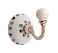 Nacnic Juego de 2 colgadores de cerámica redondos de 63 mm | Perchas en color blanco | Ideales para complementar todo tipo de estancias. Elegantes colgadores multiusos.