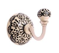 Nacnic Juego de 2 colgadores de cerámica redondos de 63 mm | Perchas en tono hueso | Ideales para complementar todo tipo de estancias. Elegantes colgadores multiusos.