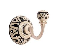 Nacnic Juego de 2 colgadores de cerámica redondos de 63 mm | Perchas en tono hueso | Ideales para complementar todo tipo de estancias. Elegantes colgadores multiusos.
