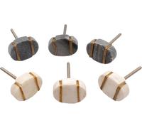 Nacnic Juego de 6 pomos tiradores de piedra ovalados de 63 mm |Premium. Perillas Tono pizzara y hueso con lineas doradas | Ideales para armarios, cómodas, cajoneras, cocina y baño. Manejas multiusos.