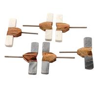 Nacnic Juego de 6 pomos Tiradores de Piedra y Madera rectangulares de 63 mm | Premium Perillas Ideales para armarios, cómodas, cajoneras, Cocina y baño. Manejas Elegantes Multiusos.