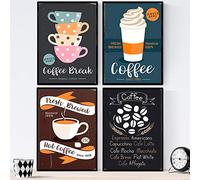 Nacnic Juego de sábanas de café. Pósteres de café colorido 2. Tamaño A4