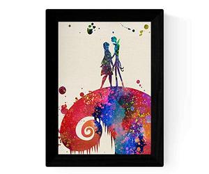 Nacnic Lama del celebre film The Nightmare Before colore formato stile scoppio di Natale poster A3. 250 gr di carta di alta qualità. senza telaio