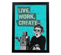 Nacnic Lamina artistica Decorativa con ilustración de Collage Surrealista 23 tamaño A3 Estilo Collage para Decorar el hogar, salón, Habitaciones, Estudios...