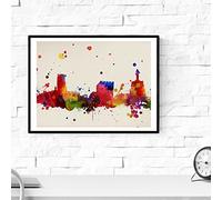 Nacnic Lámina Ciudad de ALMERIA. Skyline Estilo Acuarela y explosión de Color. Poster tamaño A3 Impreso en Papel 250 Gramos. Decoración del hogar.