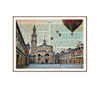 Nacnic Lámina Ciudad de GIJON. con la Historia DE GIJON. Poster tamaño A4 Impreso en Papel