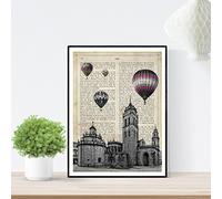 Nacnic Lámina Ciudad de LUGO. Estilo Vintage. Ilustración, fotografía y Collage con la Historia DE LUGO. Poster tamaño A4 Impreso en Papel