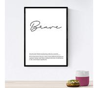 Nacnic Lámina con definicion en inglés de Brave. Poster de palabras con definiciones. Tamaño A4 sin marco