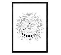 Nacnic Lamina con la constelación Aries. Poster con símbolo del zodiaco en tamaño A3 y fondo blanco