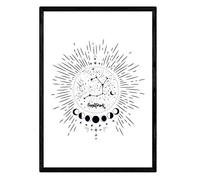 Nacnic Lamina con la constelación Sagitario. Poster con símbolo del zodiaco en tamaño A3 y fondo blanco