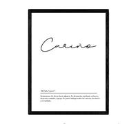 Nacnic Lámina con la definición de la palabra Cariño en tamaño A4 sin marco con fondo Blanco nórdico