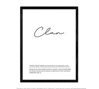Nacnic Lámina con la definición de la palabra Clan en tamaño A3 sin marco con Fondo Blanco nórdico