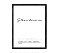 Nacnic Lámina con la definición de la Palabra Extraordinario en tamaño A4 Enmarcado con Fondo Blanco nórdico