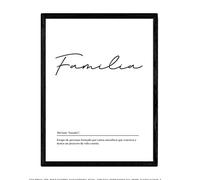 Nacnic Lámina con la definición de la palabra Familia en tamaño A4 sin marco con fondo Blanco nórdico