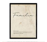 Nacnic Lámina con la definición de la palabra Familia en tamaño A4 sin marco con Fondo Vintage