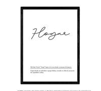 Nacnic Lámina con la definición de la palabra Hogar en tamaño A4 sin marco con fondo Blanco nórdico