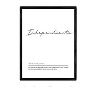 Nacnic Lámina con la definición de la palabra Independiente en tamaño A4 sin marco con fondo Blanco nórdico