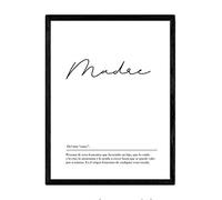 Nacnic Lámina con la definición de la palabra Madre en tamaño A4 sin marco con fondo Blanco nórdico