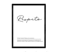 Nacnic Lámina con la definición de la Palabra Respeto en tamaño A4 Enmarcado con Fondo Blanco nórdico