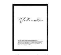 Nacnic Lámina con la definición de la palabra Valiente en tamaño A4 sin marco con fondo Blanco nórdico