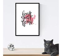 Nacnic Lámina con mensajes felices coloridos.Poster 'Hogar Dulce Hogar' para enmarcar. Tamaño A3 sin marco