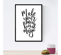 Nacnic Lámina con mensajes felices en blanco y negro.Poster 'Haz Tu Propia Magia' para enmarcar. Tamaño A4 sin marco