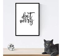 Nacnic Lámina con mensajes felices en blanco y negro.Poster 'No Te Preocupes' para enmarcar. Tamaño A4 sin marco