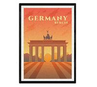 Nacnic Lámina de Berlin. Estilo vintage. Poster ciudad en colores. Anuncio Berlin Tamaño A3