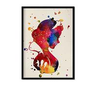 Nacnic Lámina de la Famosa pelicula Blancanieves en tamaño A4 Estilo explosión de Color Poster coleccción peliculas. Papel 250 gr Marco