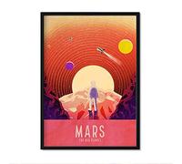 Nacnic Lámina Marte. Pósters con detalladas ilustraciones del espacio. Coloridas imágenes de satélites, estrellas y planetas. Decoración de interiores. Tamaño A4.