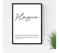 Nacnic Lámina Palabra Hogar Lámina nordicas blanco y negro. Poster 250 gr. Tamaño A4 Enmarcado con marco negro