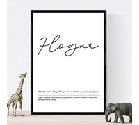 Nacnic Lámina Palabra Hogar Lámina nordicas blanco y negro. Poster 250 gr y tintas Tamaño A4 Sin marco